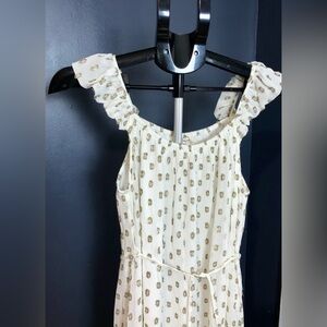 Jessica Simpson White Maternity Dress with Gold Details